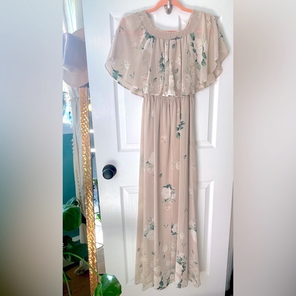 Cream Floral Maxi Dress | Show Me Your MuMu Size SM - Picture 4 of 6
